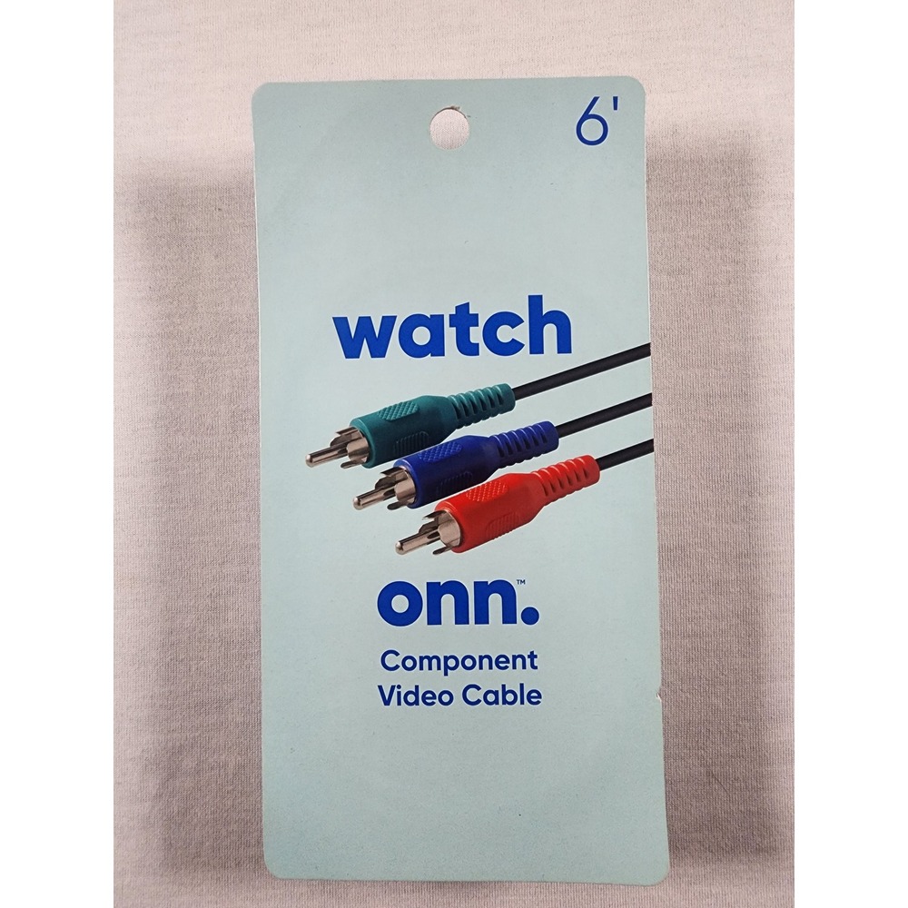 Onn. Component Video Cable 6ft 1080i HD Red Green Blue RCA Connectors‎ 100008681